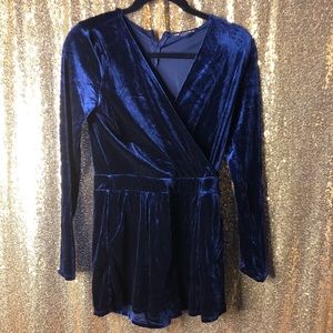 Blue Velour jumpsuit